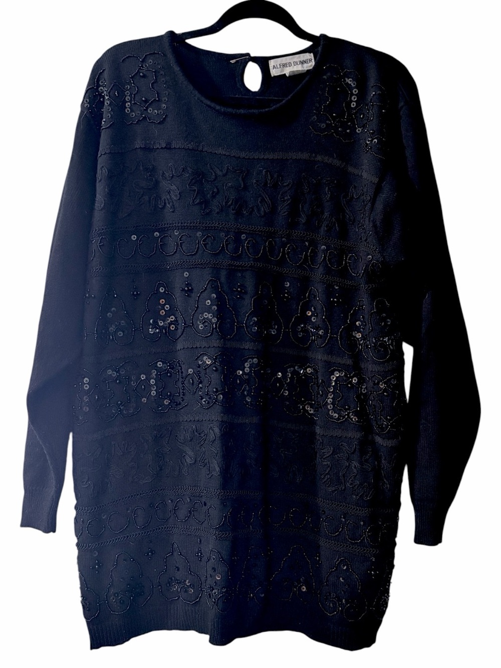 Vintage Alfred Dunner Plus Size Black Sequin Beaded Sweater